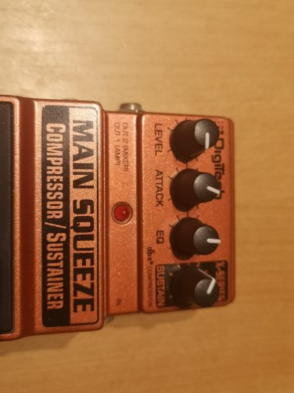 DigiTech Main Squeeze Compressor / Sustainer effects pedal controls