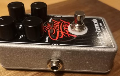 electro-harmonix Bass Soul Food Overdrive effects pedal left side