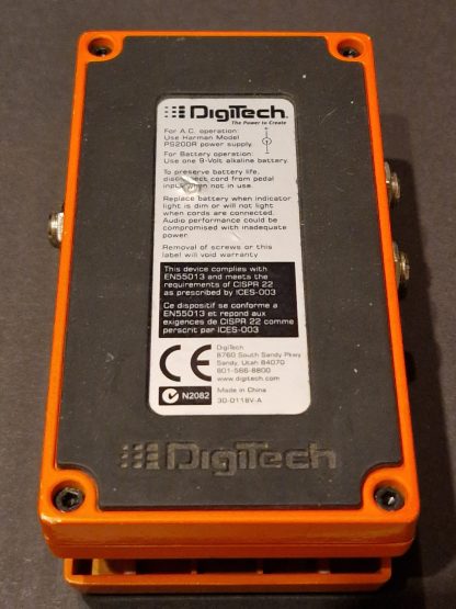 DigiTech Hot Head Distortion effects pedal bottom side