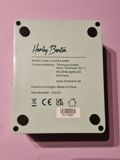 Harley Benton Loud & Louder bass booster and bass overdrive effects pedal bottom side